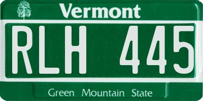 VT license plate RLH445