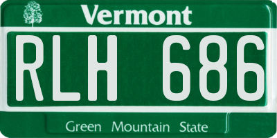 VT license plate RLH686