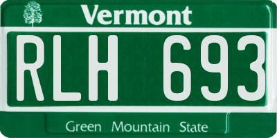 VT license plate RLH693