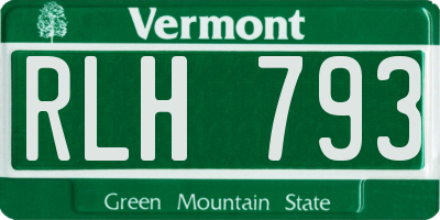VT license plate RLH793