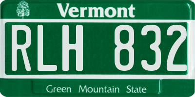VT license plate RLH832