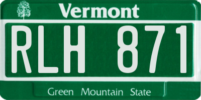 VT license plate RLH871