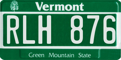 VT license plate RLH876