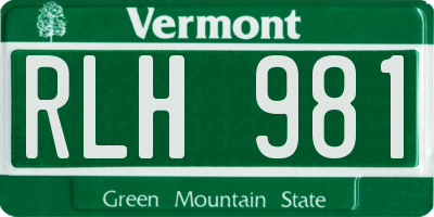 VT license plate RLH981