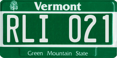 VT license plate RLI021