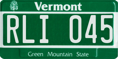 VT license plate RLI045
