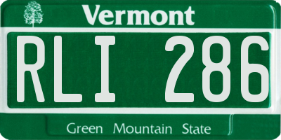 VT license plate RLI286