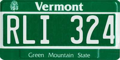 VT license plate RLI324