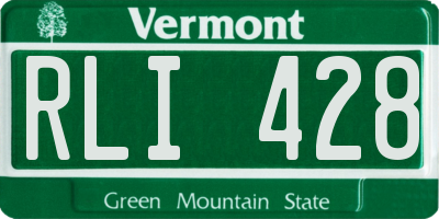 VT license plate RLI428