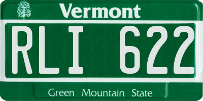 VT license plate RLI622