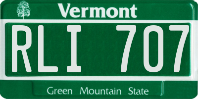 VT license plate RLI707