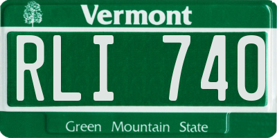 VT license plate RLI740