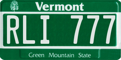 VT license plate RLI777