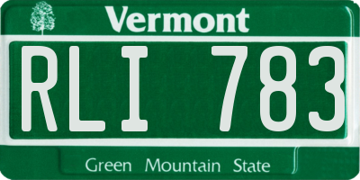VT license plate RLI783