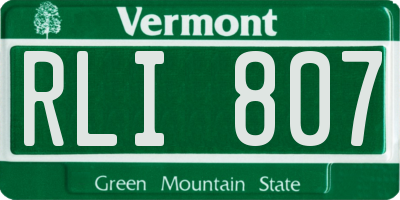 VT license plate RLI807