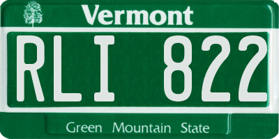 VT license plate RLI822
