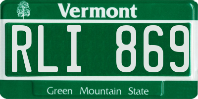 VT license plate RLI869