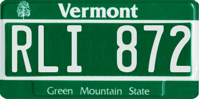 VT license plate RLI872