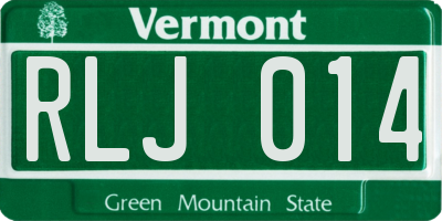 VT license plate RLJ014