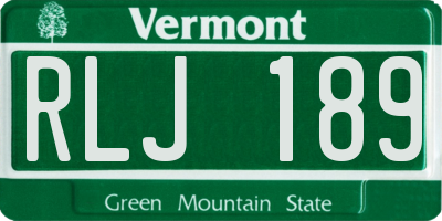 VT license plate RLJ189