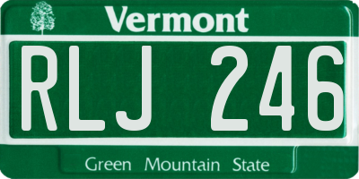 VT license plate RLJ246