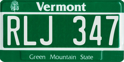 VT license plate RLJ347