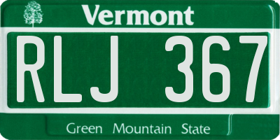 VT license plate RLJ367