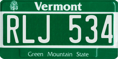 VT license plate RLJ534