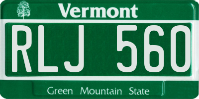 VT license plate RLJ560