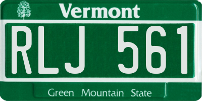 VT license plate RLJ561