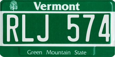 VT license plate RLJ574