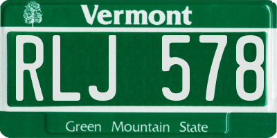 VT license plate RLJ578