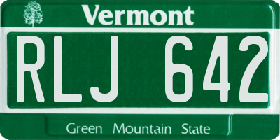 VT license plate RLJ642