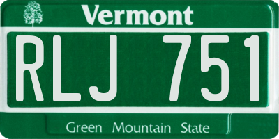 VT license plate RLJ751