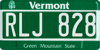 VT license plate RLJ828