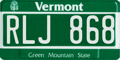 VT license plate RLJ868