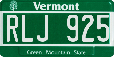 VT license plate RLJ925