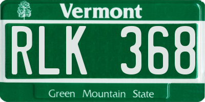 VT license plate RLK368
