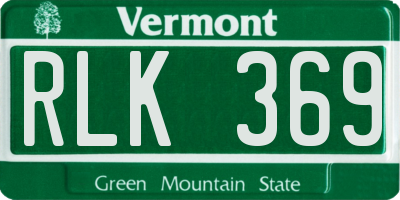 VT license plate RLK369