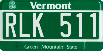 VT license plate RLK511