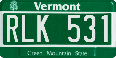 VT license plate RLK531