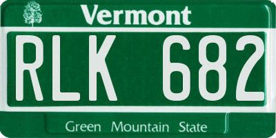 VT license plate RLK682