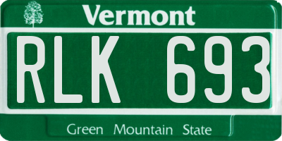 VT license plate RLK693