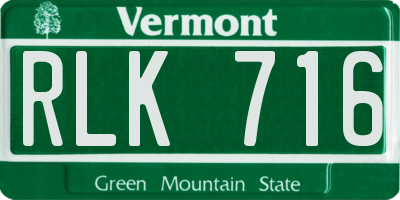VT license plate RLK716