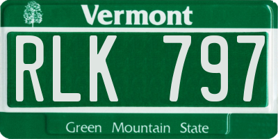 VT license plate RLK797