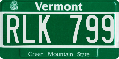 VT license plate RLK799