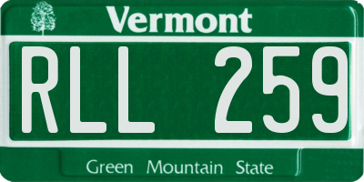 VT license plate RLL259