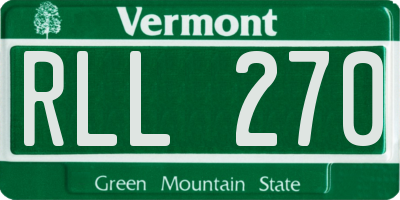 VT license plate RLL270