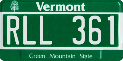 VT license plate RLL361