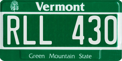 VT license plate RLL430